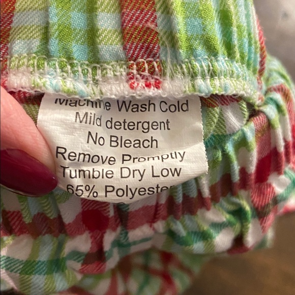 Three sisters smocked Plaid Kids Pajamas with Red and Green Accents 12 months - Picture 8 of 9